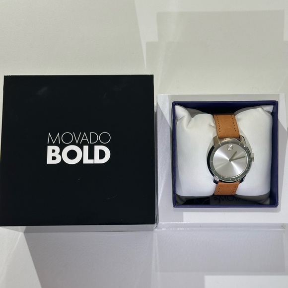 Movado Bold Women’s Thin Leather Strap Watch 36mm 3600473 - Picture 1 of 5